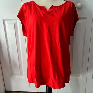 St. John's Bay Vivid Red Short Sleeve Top Size XL